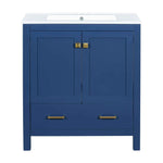Bathroom Vanity With Single Sink, Combo Cabinet Undermount Sink, Bathroom Storage Cabinet With Two Doors And A Drawer, Soft Closing, Multifunctional Storage, Solid Wood Frame