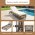 Outdoor Lounge Chair With 5 Position Backrest With Cushion And Wheels