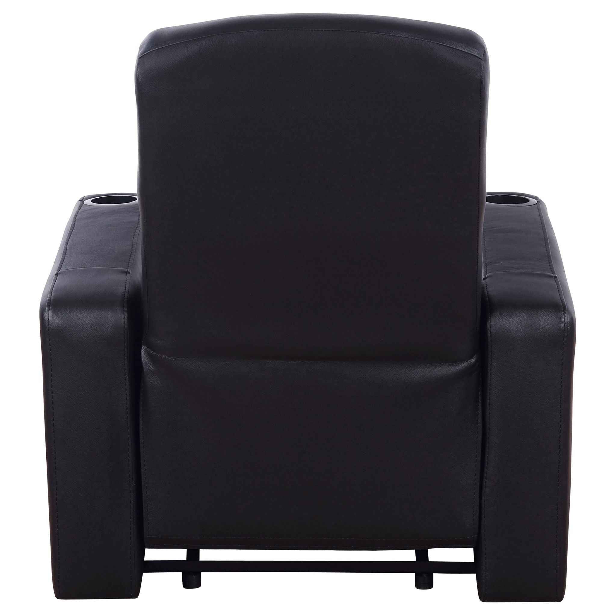 Upholstered Recliner With Cup Holder Comfort Lounge Chair - Black