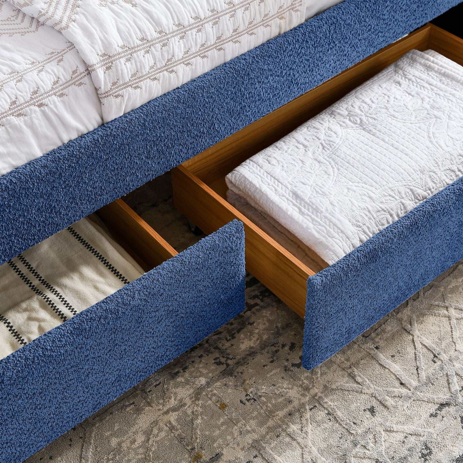 Upholstered Daybed & 2 Drawers