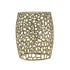 Aluminum Drum End Table with Intricate Design in Gold