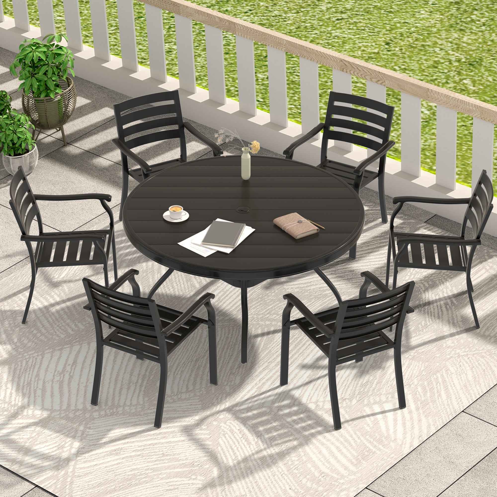 7 Pieces Outdoor Patio Dining Set