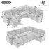 U-Shaped Sectional Sofa Bed With Storage, Charging Ports, And Cup Holders - Brown