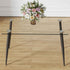 Modern Rectangular Glass Dining Table With Tempered Glass Top And Metal Legs For 4 - 6 People - Black / Transparent