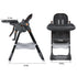 Adjustable Baby High Chair 0-6 Years, Portable Infant Feeding Seat With Safety Belt, Silent Lockable Wheels
