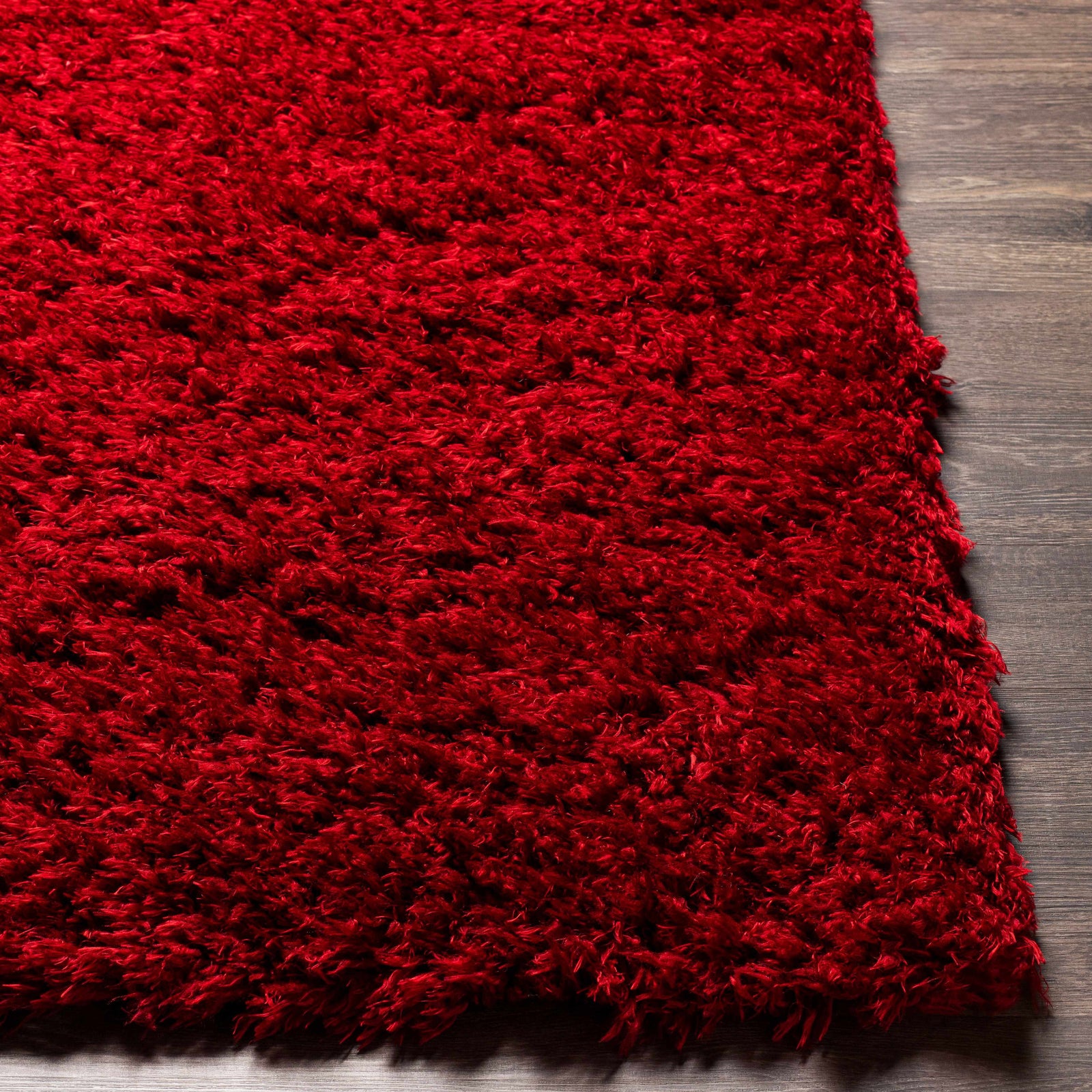 Siari Solid Red Shag Rug