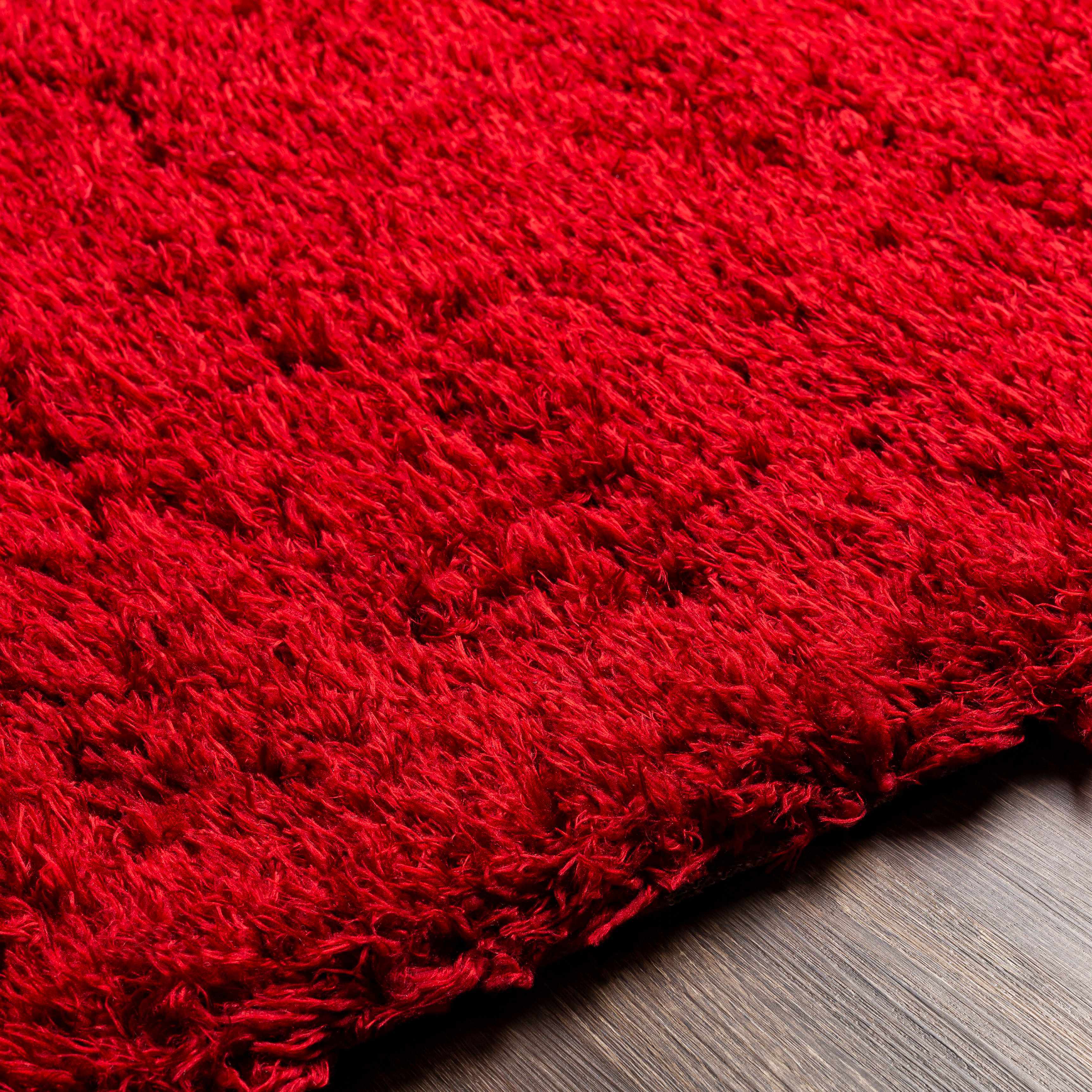 Siari Solid Red Shag Rug