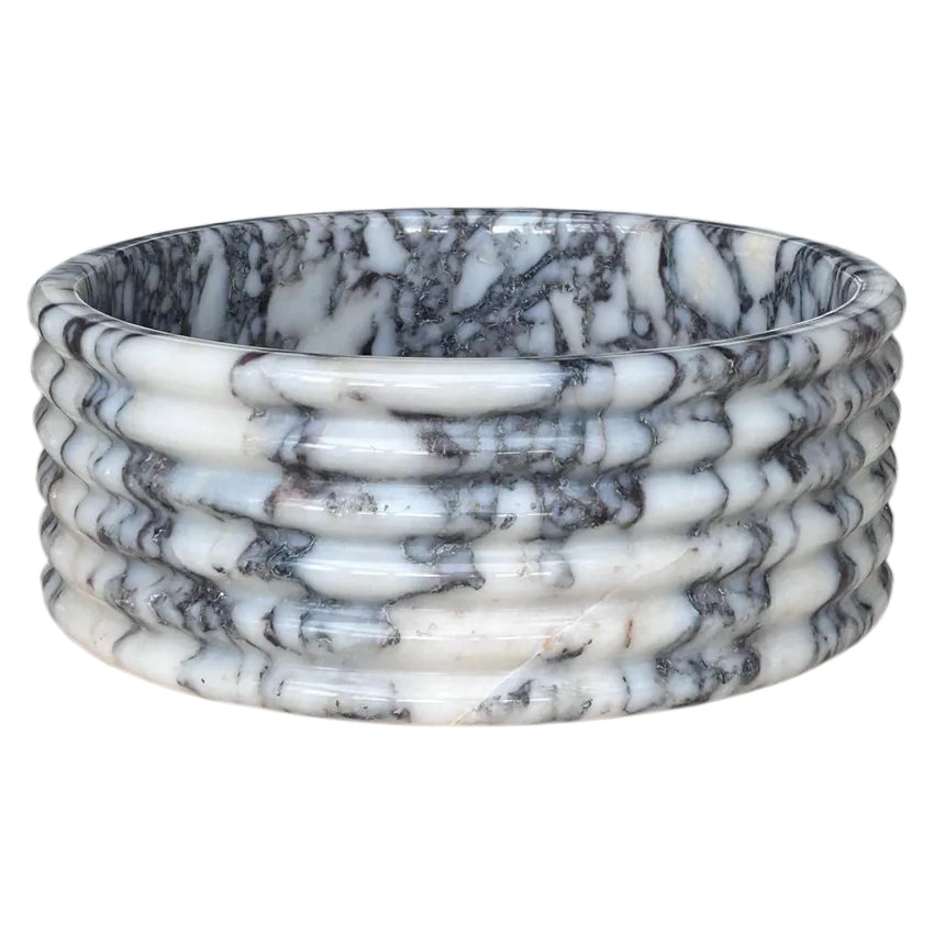 Calacatta Viola Marble Fluted Above-vanity Bathroom Sink Polished