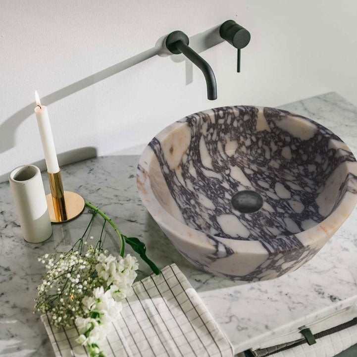 Calacatta Viola Marble Tapered Above Vanity Bathroom Sink Honed/Matte (D)16