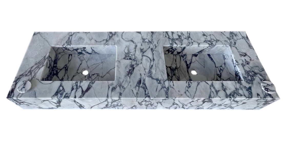 Calacatta Viola Marble Bathroom Double Sink Vanity (W)22