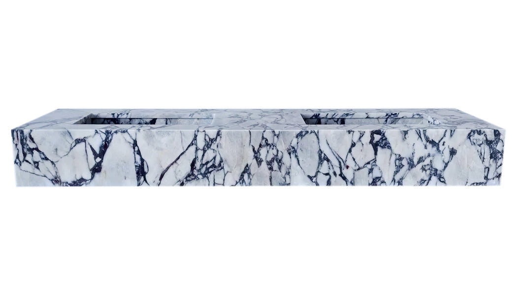 Calacatta Viola Marble Bathroom Double Sink Vanity (W)22