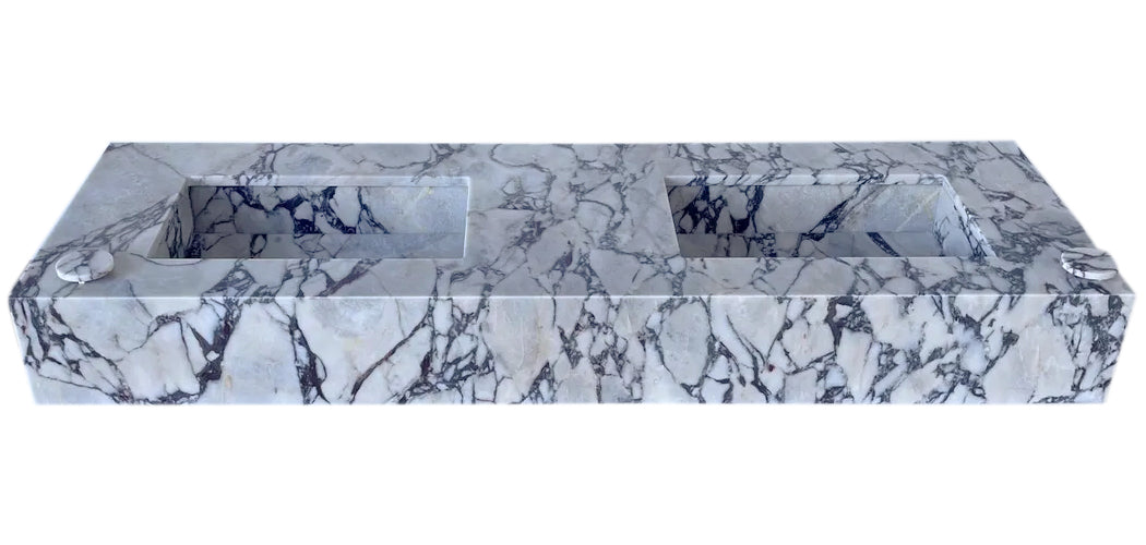 Calacatta Viola Marble Bathroom Double Sink Vanity (W)22