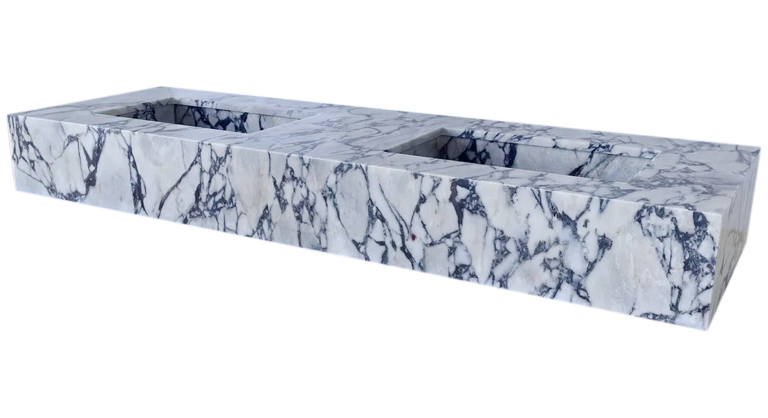 Calacatta Viola Marble Bathroom Double Sink Vanity (W)22