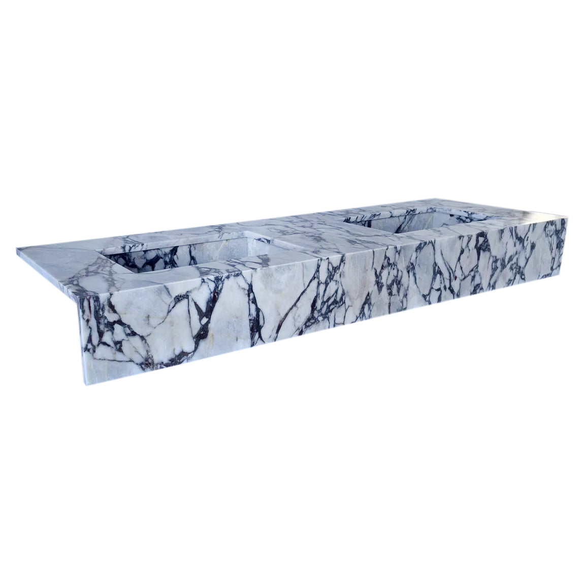 Calacatta Viola Marble Bathroom Double Sink Vanity (W)22