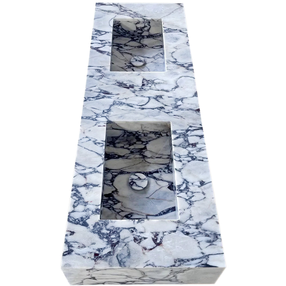 Calacatta Viola Marble Bathroom Double Sink Vanity (W)22