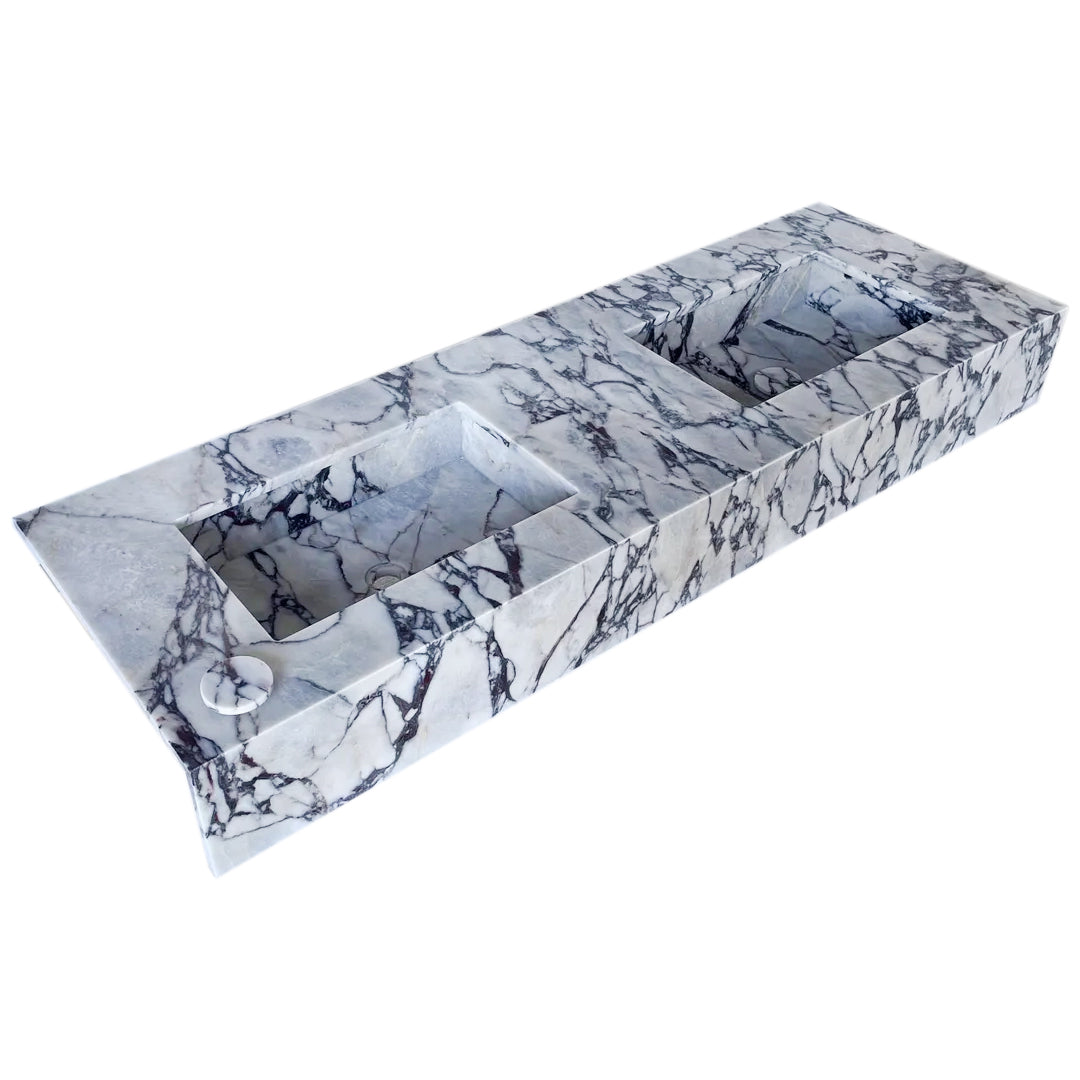 Calacatta Viola Marble Bathroom Double Sink Vanity (W)22