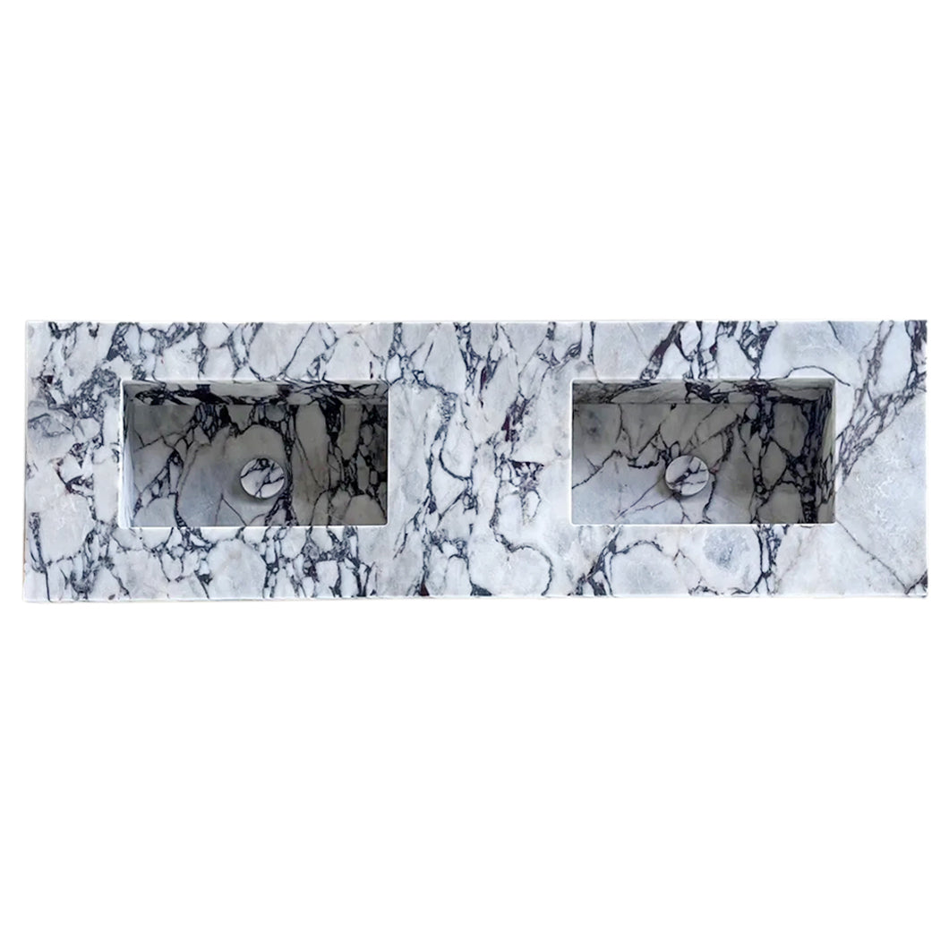 Calacatta Viola Marble Bathroom Double Sink Vanity (W)22