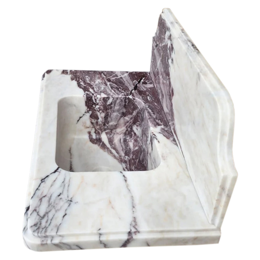 Calacatta Viola Marble Above-vanity Wall-mount Bathroom Sink with 10