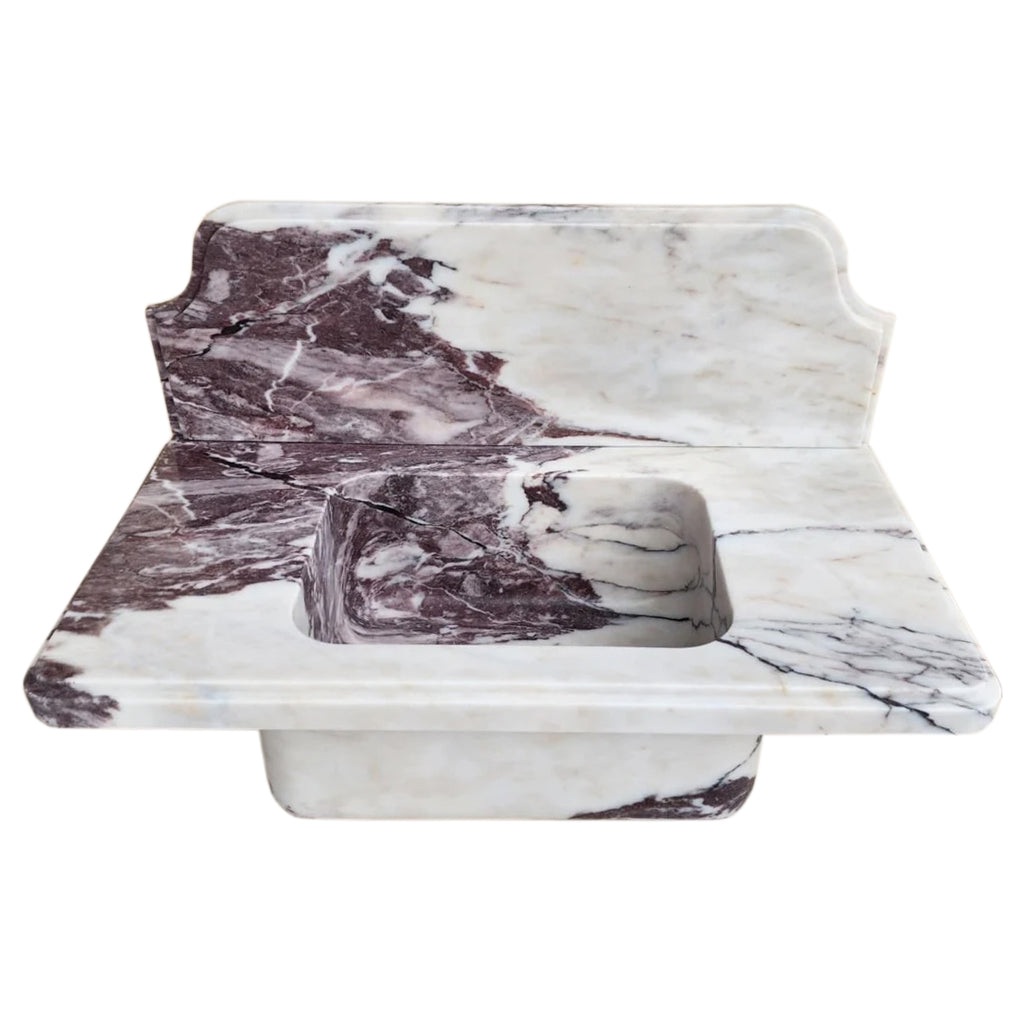 Calacatta Viola Marble Above-vanity Wall-mount Bathroom Sink with 10