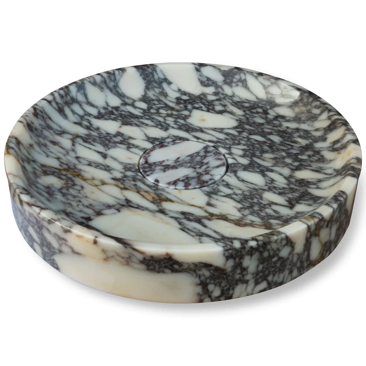 Calacatta Viola Marble Natural Stone Round Above Vanity Bathroom Sink Polished (D)15.5