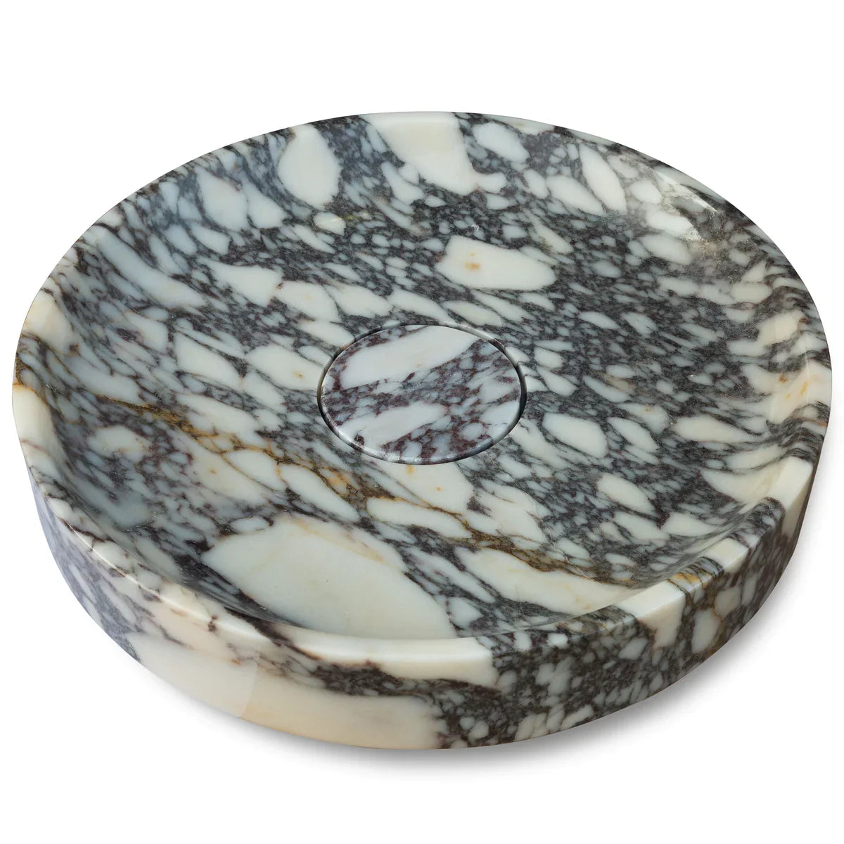 Calacatta Viola Marble Natural Stone Round Above Vanity Bathroom Sink Polished (D)15.5