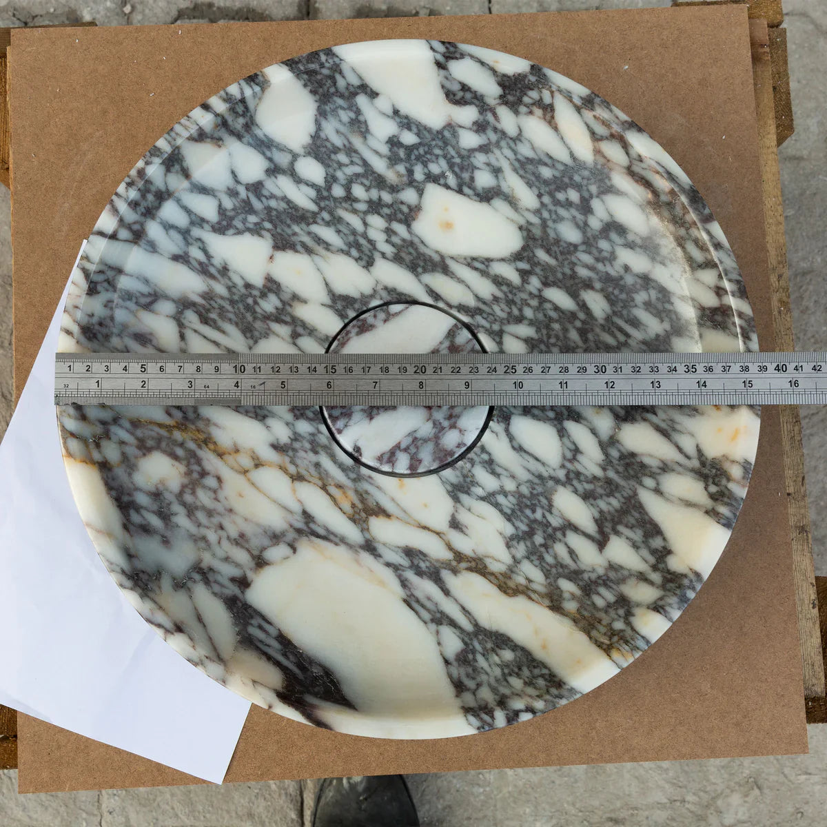 Calacatta Viola Marble Natural Stone Round Above Vanity Bathroom Sink Polished (D)15.5