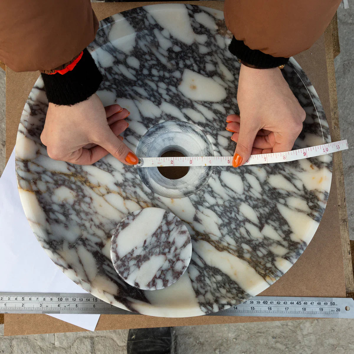 Calacatta Viola Marble Natural Stone Round Above Vanity Bathroom Sink Polished (D)15.5