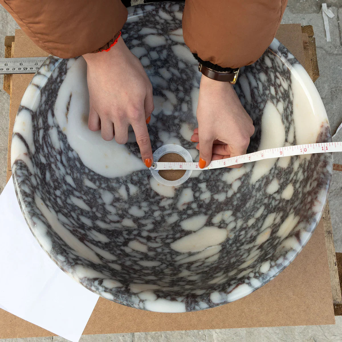 Calacatta Viola Marble Natural Stone Above-vanity Bathroom Sink Polished (D)16