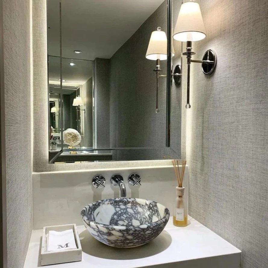 Calacatta Viola Marble Natural Stone Above-vanity Bathroom Sink Polished (D)16