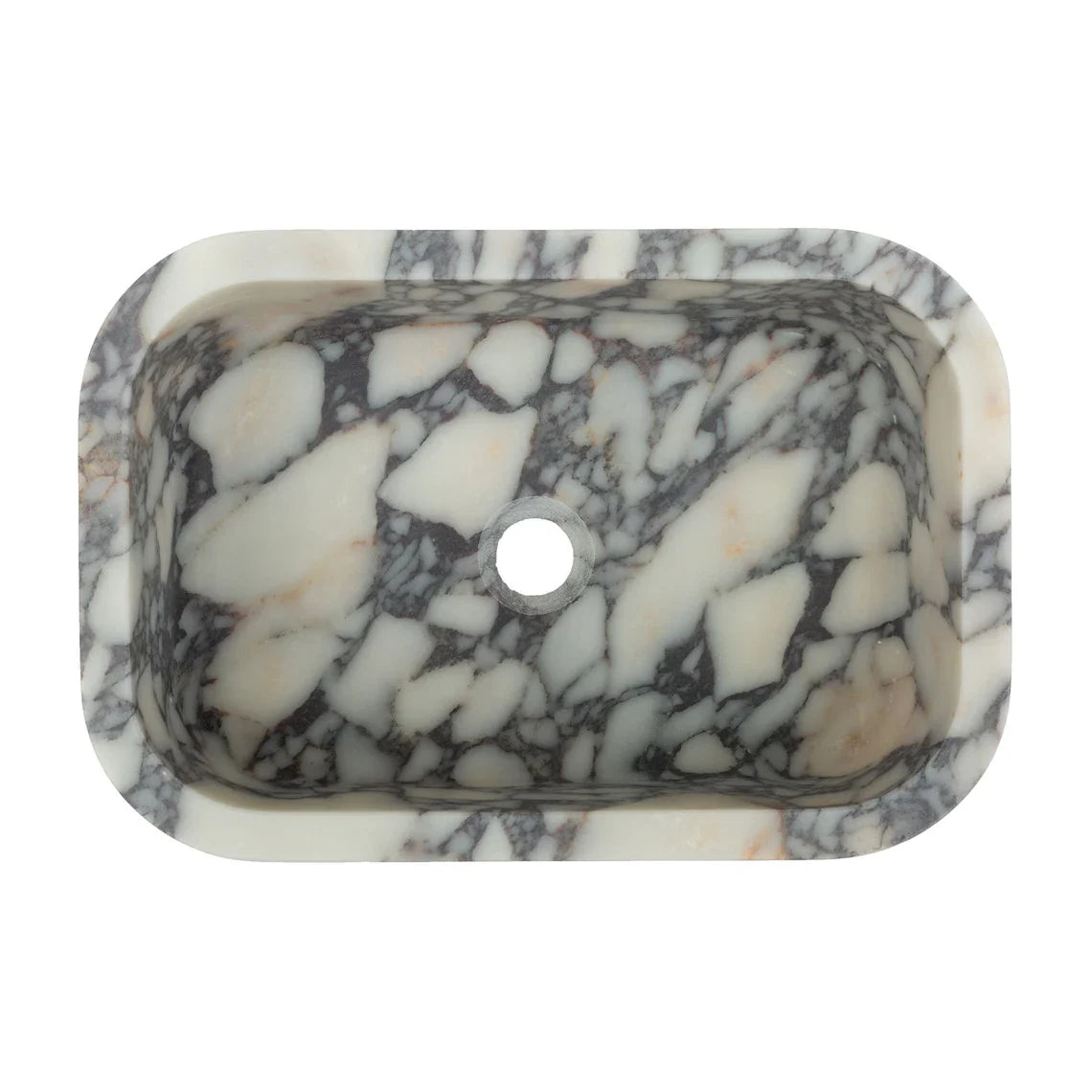 Calacatta Viola Marble Wall-mounted Natural Stone Rectangular Sink (W)12