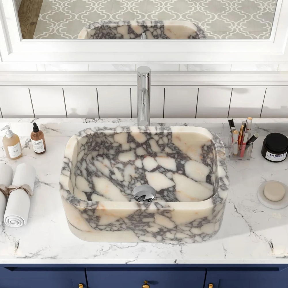 Calacatta Viola Marble Natural Stone Rectangular Sink (W)12