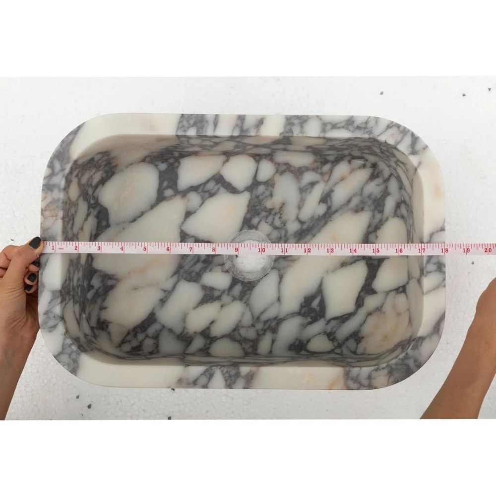 Calacatta Viola Marble Natural Stone Rectangular Sink (W)12