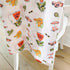 Gift Set: California Girl Muslin Swaddle Blanket and Burp Cloth/Bib Combo Newborn Essentials for Feeding and Comfort