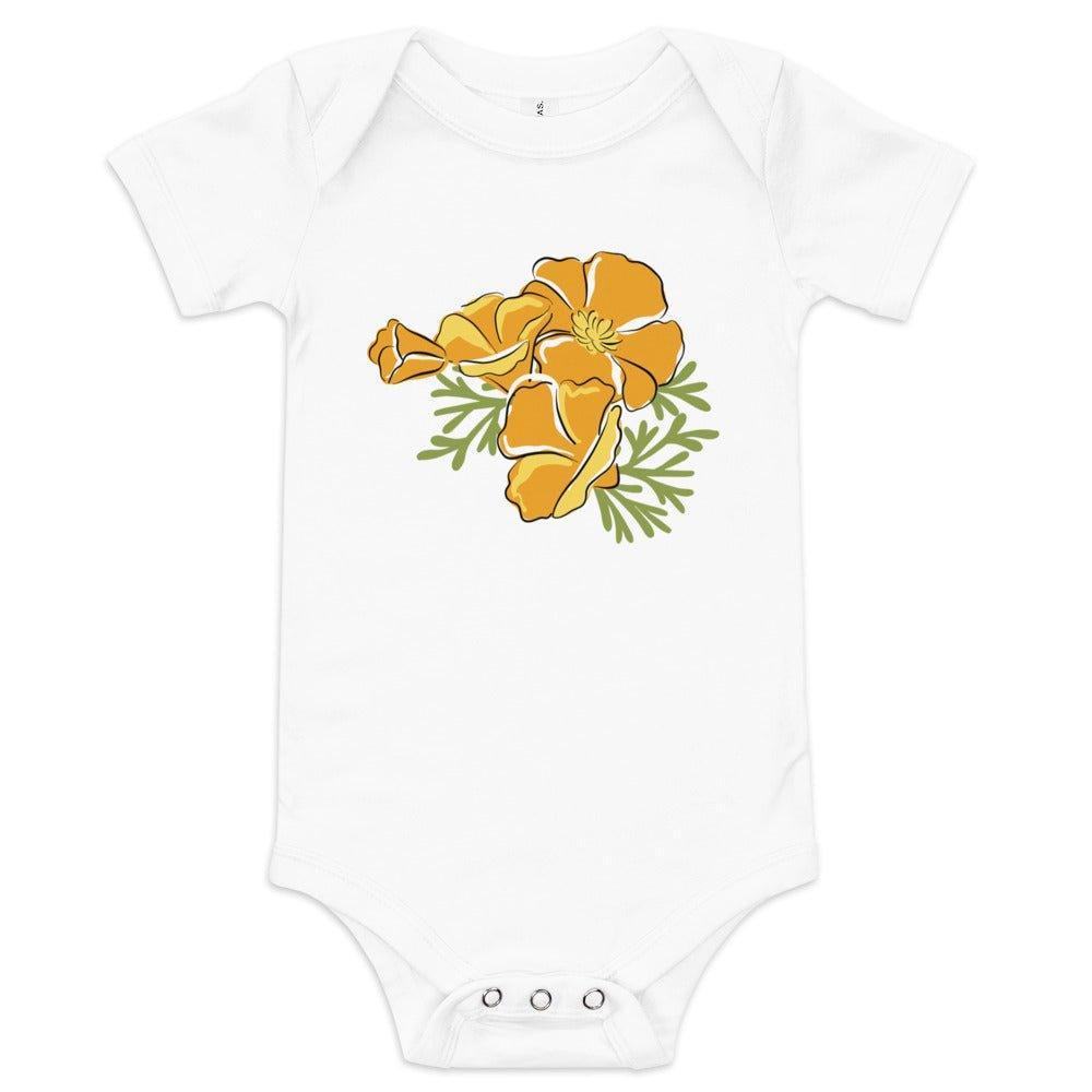 California Golden Poppy Baby short sleeve onesie