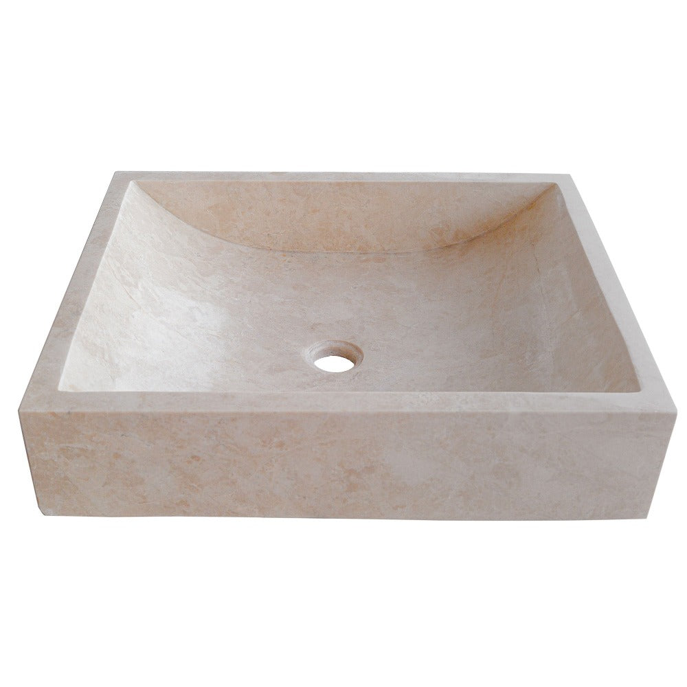 Cappuccino Beige Marble Rectangular Sink  (W)18