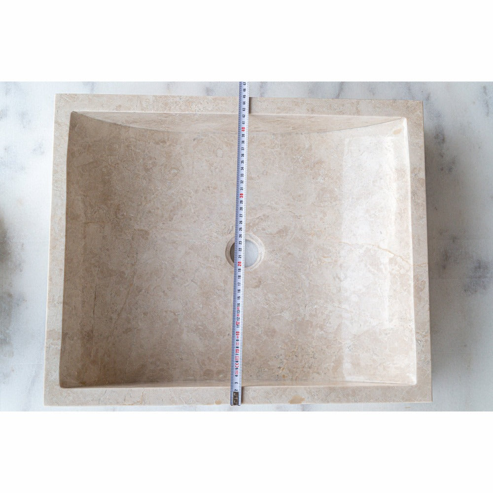 Cappuccino Beige Marble Rectangular Sink  (W)18