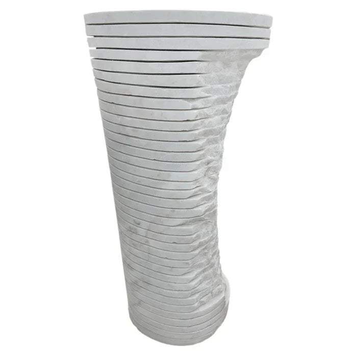 Carrara White Marble Designer Pedestal Stand-Alone Sink (W)16