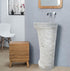 Carrara White Marble Designer Pedestal Stand-Alone Sink (W)16" (L)16" (H)36"