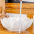 Carrara White Marble Natural Stone Flower Shape Polished Sink (D)17" (H)6"