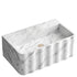 Carrara White Marble Wall-mount Bathroom Sink Fluted Front (W)16" (L)28" (H)10"