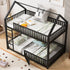 Metal House Bunk Bed With Fence And Door