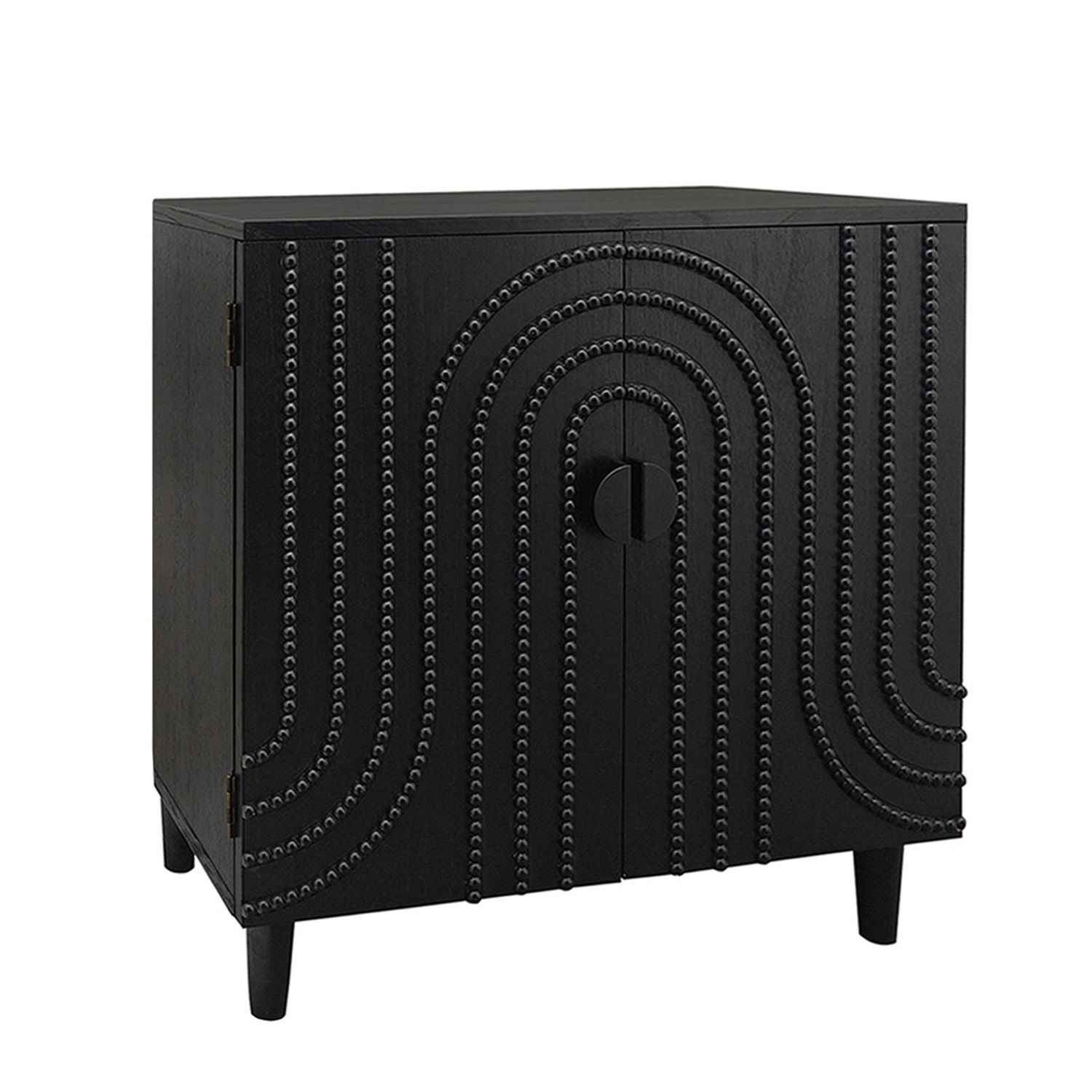 2 Door Storage Cabinet With Adjustable Shelf - Black