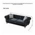 Chesterfield Upholstery Fabric Sofa With Roll Armrest & Nailhead