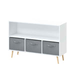 Bookcase With Collapsible Drawers, Book Display Organizer
