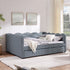Gingham Daybed With USB Charging Port, Wave-Shaped Design