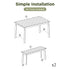 Go 3-Piece Acacia Wood Table Bench Dining Set