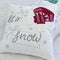 Let It Snow Christmas Throw Pillow with Embroidery - Cotton