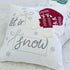 Let It Snow Christmas Throw Pillow with Embroidery - Cotton