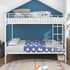 Space Saving Bunk Bed With Metal Frame And Ladder