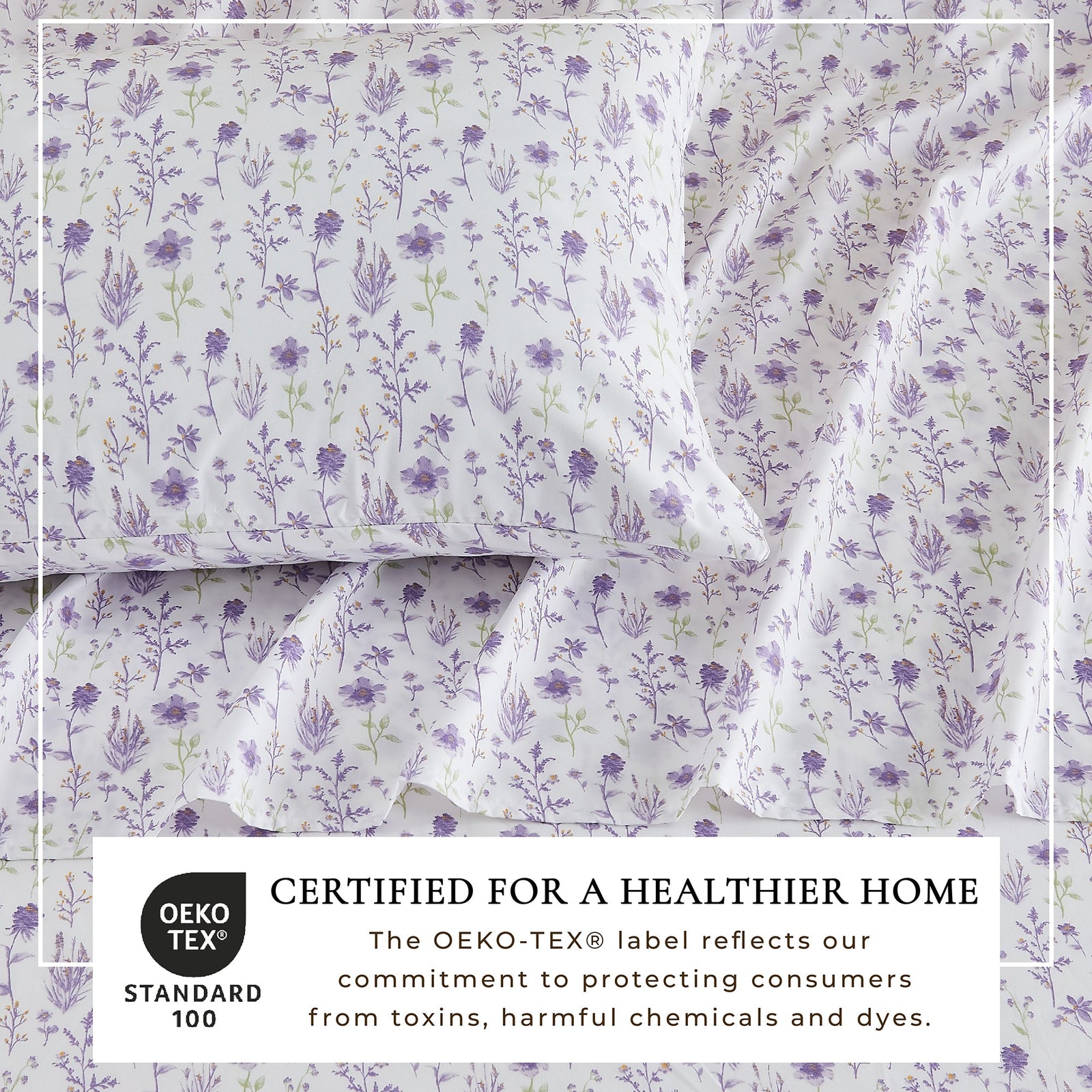 4 Piece Watercolor Floral Microfiber Sheet - Delia Collection